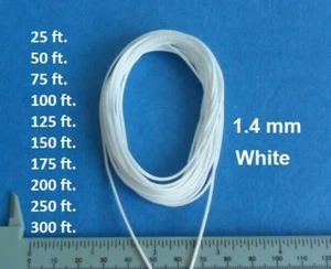 25-300ft 1.4 mm White Lift Pull String Cord for Shades, Honeycomb, Window Blinds - Picture 1 of 2
