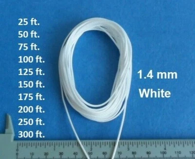 25-300ft 1.4 mm White Lift Pull String Cord for Shades, Honeycomb, Window Blinds - Image 1 of 2
