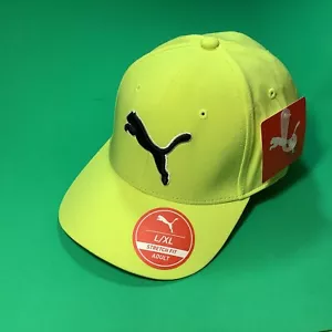 PUMA Stretch Fit Adult Hat Size L/XL Yellow w/Black, White - Picture 1 of 12