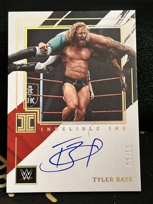 2022 Panini Impeccable WWE Tyler Bate Indelible Ink Gold Auto /10 SSP 🔥 - Image 1 of 2