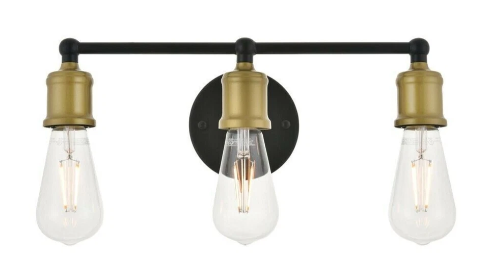 Living District LD4028W16BRB Serif Wall Sconce Brass and Black