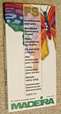 Madeira Machine Embroidery Thread Metallised Metallic Swatch Sample Color Card - Image 1 of 4