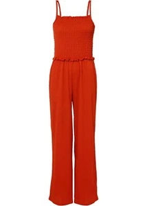 Jumpsuit m Smockeinsatz Gr. 44/46 Mattorange Damen-Overall Hosenanzug Onesie Neu - Bild 1 von 1