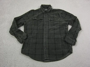 Hollister Shirt Mens Extra Large XL Green Corduroy Flannel Plaid Shacket Pockets - Picture 1 of 10