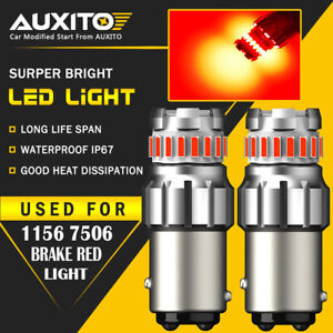 2x AUXITO 1157 LED Flash Red Bright Brake Tail Stop Light Parking Bulbs 2F EOA
