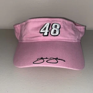 Jimmie Johnson #48 Strapback Winners Circle Visor Hat Pink - Picture 1 of 6