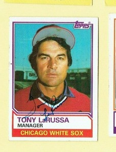 1983 Topps Baseball Card Autographed Chicago White Sox Manager #216 Tony LaRussa