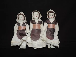 Lot 3 Antique Porcelain Dolls , Wonderful! - Foto 1 di 11