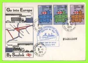 G.B. 1973 European Communities set u/a First Day Cover, Calais Paquebot - Picture 1 of 1
