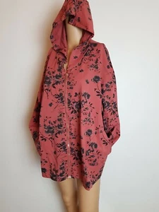 Dreams Women's Floral Print Full Zip Baggy Hoodie One Size  - Picture 1 of 8