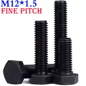 M12 - 1.5 Rosca Fina Grado 8.8 Aleación Acero Tornillos Hexagonales Cabeza Tapa Tornillos - Imagen 1 de 12
