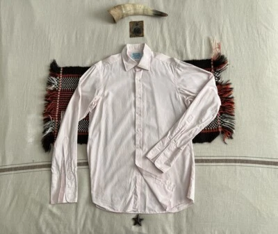 Hilditch Key Vintage Jermyn Street Shirt 15.5" 39cm Pink Slim Fit 45" England - Image 1 of 4