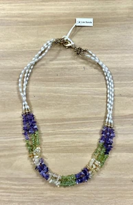 Cosmetic Necklace ~ Lee Sands ~ Multicolor ~ 18.5” ~ Fun ~ !L🟣🟣K! - Picture 1 of 3