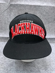 Chicago Blackhawks Hat Cap Snap Back Adult One Size Black NHL Wool Acrylic Blend - Picture 1 of 13