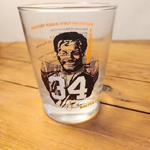 Walter Payton Number 34 League Records Drinking Glass NFL Chicago Bears - Picture 1 of 5