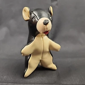 Vintage 60er Jahre Tomi hochwertiges Stoffleder ? BÄR Figur Spielzeug sitzend JAPAN - Bild 1 von 9