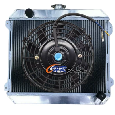 Aluminum Radiator+Fan for 1974-1979 Nissan Datsun 510/610/620 L20B 2.0L Manual - Image 1 of 4