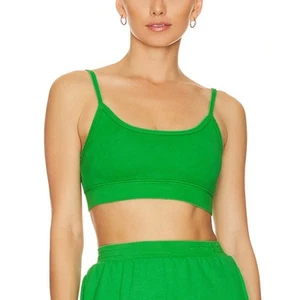 Camila Coelho Sports Bra Kelly Green SMALL Bralette Cotton High Impact USA NEW - Picture 1 of 7
