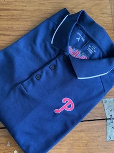 Herren Poloshirt Antigua Gr. XXL Kurzarm Philadelphia Phillies MLB Navy Blau - Bild 1 von 5