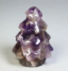 Natürlicher Amethyst Quarz Kristall geschnitzter Stein Weihnachtsbaum Heilung Präparat - Bild 1 von 9