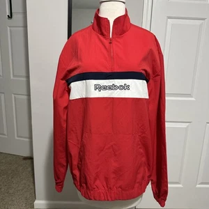 Reebok Herren Retro Colorblocked Viertel-Reißverschluss Popover - rot/marine/weiß Medium - Bild 1 von 9