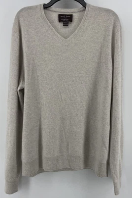 Suéter Negro Marrón Hombres XL 100% Gris Cachemira Lujo Cuello en V 2 Capas Informal Suave Foto 1 de 4