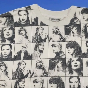 Taylor Swift - The Eras Tour Baggy Crop All Over Print Sweatshirt Size Medium M - Picture 1 of 13