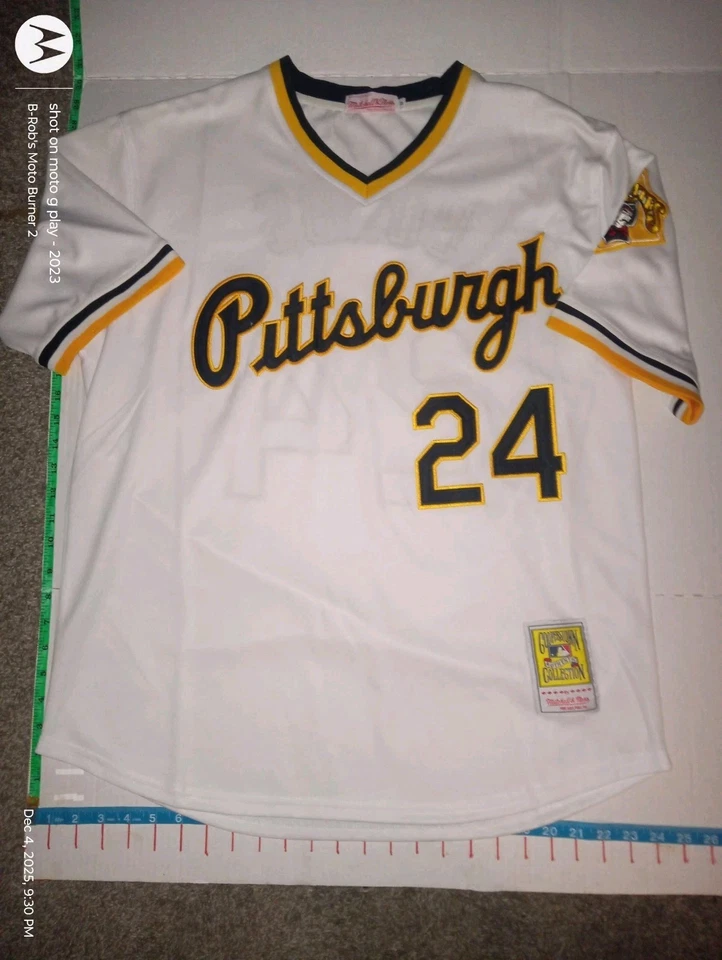Camiseta deportiva de los Piratas de Barry Bonds para hombre mediana nueva sin etiquetas 1988 blanca Mitchell &Ness Foto 1 de 3