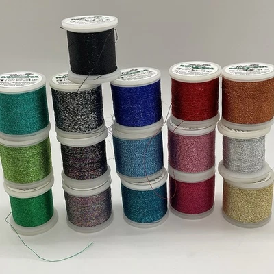 Madeira metallic machine embroidery Thread Lot 16 barely used spools - Image 1 of 3