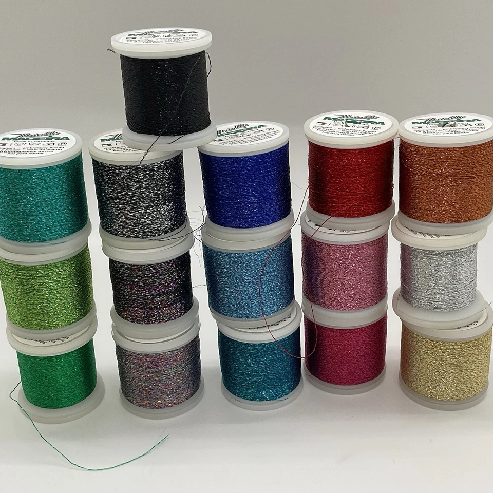 Madeira metallic machine embroidery Thread Lot 16 barely used spools - Image 1 of 3