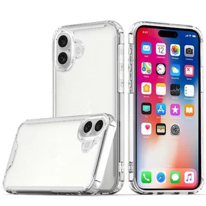 Funda híbrida transparente a prueba de golpes para iPhone 16 6,1 pulgadas + vidrio templado - Imagen 1 de 3