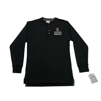 University of Arkansas Shirt Mens Medium M Black Henley Long Sleeve NWT - Image 1 of 4