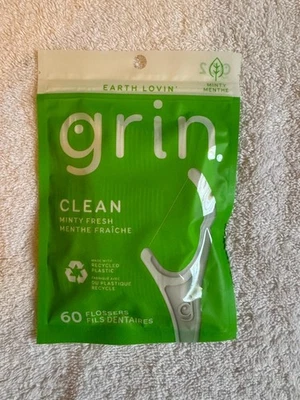 Grin Dental Floss Picks 60ct – Eco Friendly Biodegradable Flossers - Image 1 of 2