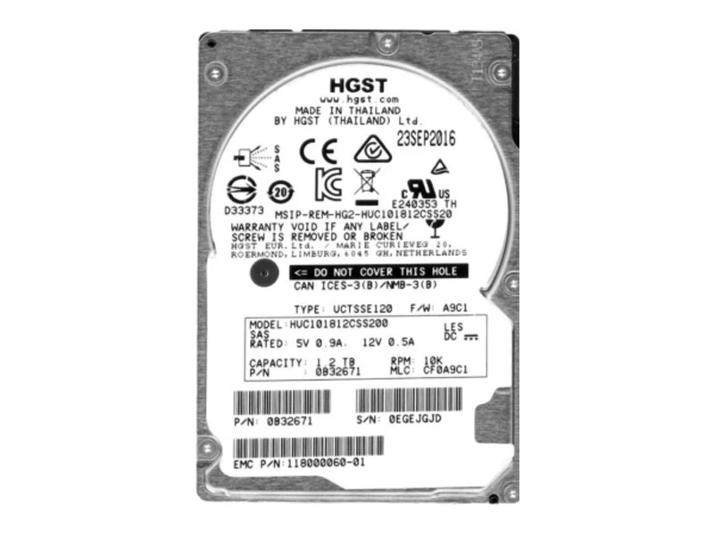 Hard drive EMC 1.2TB 10K HDD SAS 12G 2.5" 128MB 118000060-01 - Image 1 of 1