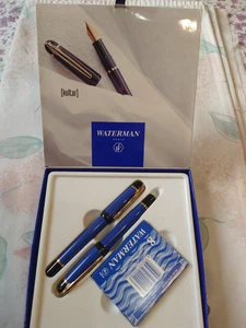 Waterman Phileas Light Blue F Gold Plated Nib Fountain Pen New France - Picture 1 of 14