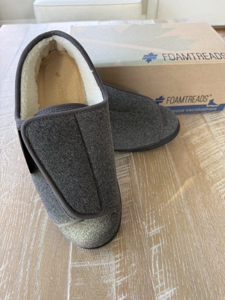 Foamtread Doctor  U2 Men’s Grey Wool Wide Lined Slipper Size 11W - Image 1 of 4