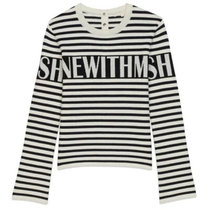 Maje Minotora Striped Wool-Blend Sailor Knit Sweater Sz 1 NWT - Picture 1 of 12