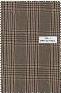 Brown Suiting Fabric windowpane box check plaid prince of Wales Cloth 5 YARDS - Picture 1 of 1