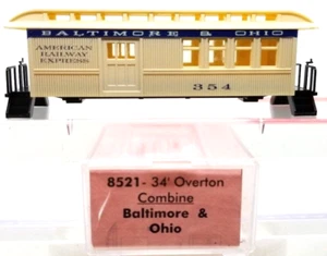 N Roundhouse 8521 34' Overton Baltimore & Ohio Combine #354 Kit w/mtl whls NIB - Picture 1 of 2