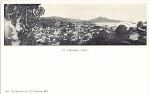 Islas Vírgenes de los Estados Unidos - SANTO THOMAS - Vista de pájaro - Publ. Jno. N. Lightbourn - Imagen 1 de 2