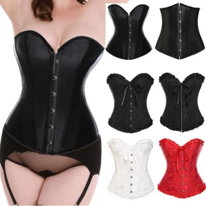 Sexy Corsé Para Mujer Sobre Busto Deshuesado Bustier Burlesque Vasco Top Con Cordones Disfraz - Imagen 1 de 25