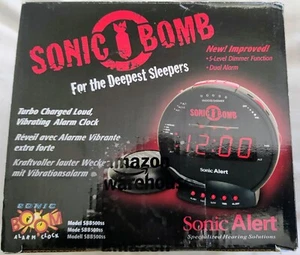 Sonic Bomb Alarm Clock with Bed Shaker - Black - Picture 1 of 1