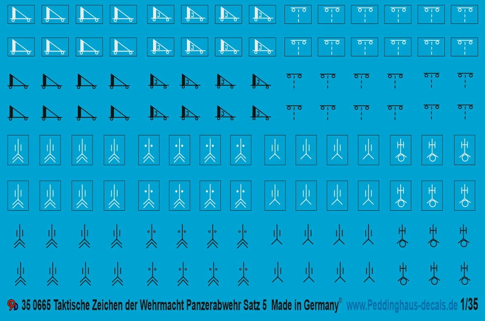 Peddinghaus-Decals 1/35 0665 Tattico Caratteri Wehrmacht Serbatoio Difesa Set 5 - Immagine 1 di 1
