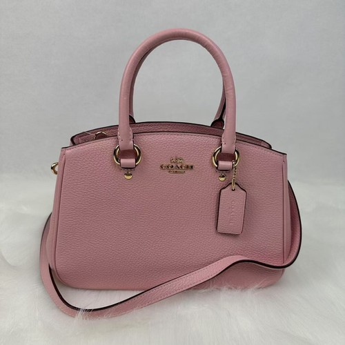 Borsa Coach Savannah piccola a tracolla in pelle rosa polvere CAL54 nuova con etichette