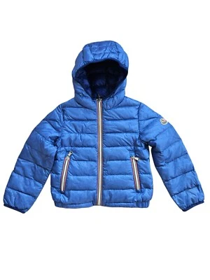 Chaqueta con capucha Moncler azul claro burbujas para niños Foto 1 de 4