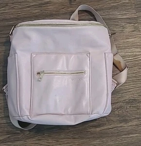 Fawn Design The Original Lg Backpack Messenger Diaper Bag BLUSH Vegan Leather - Picture 1 of 17