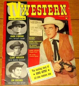 1959 TV & Movie Western Magazine  August  W/Rifleman + Gene Autry + Jim Arness - Picture 1 of 17