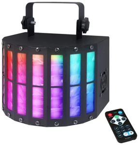 QTX Derby 9 DMX Multi-Colour Beam 3W LED DJ Disco Lighting Effect with Remote - Picture 1 of 9