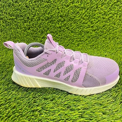 锐步 Fusion Flexweave 女式 10 码紫色复合鞋头工作鞋运动鞋 — 第 1/4 张图片