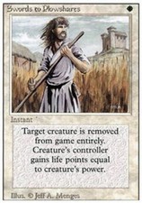 1x Swords to Plowshares Heavy Play, English 3rd Edition Revised MTG Magic